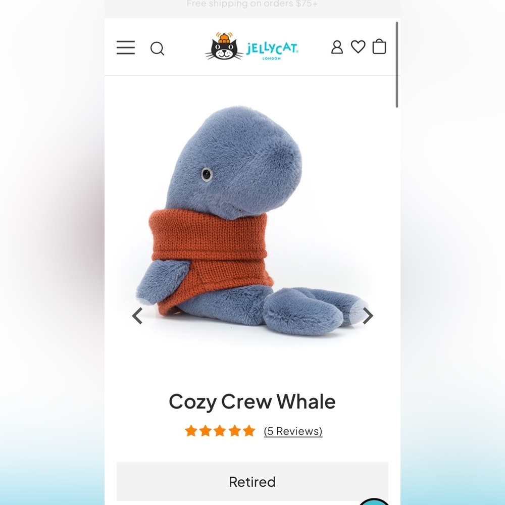 Jellycat Crew Whale